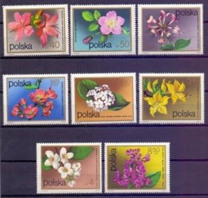 Poland 1972 MNH Stamps Scott 1935-1942 Flowers Flowering Shrubs Bushes