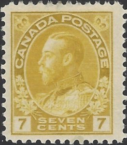 Canada Scott #113 Mint Lightly Hinged VF, 1912 King George Stamp