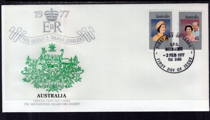 Australia 659-660 Queen Elizabeth II Silver Jubilee U/A FDC