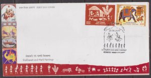 INDIA - 2012 SHEKHAWATI & WARLI PAINTINGS - 2V  FDC KOLKATA CANCL.