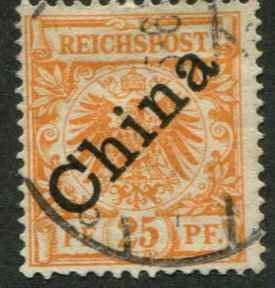 German Offices China SC# 5a China o/p on issue of Germany 25pf Used