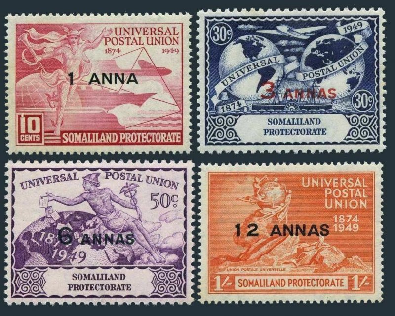 Somaliland 112-115,hinged.Michel 105-108. UPU-75,1949.Mercury,Communications.