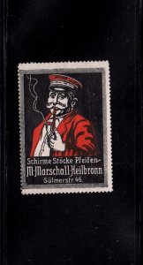 German Advertising Stamp - M. Marschall Umbrellas, Canes & Pipes, Heilbronn