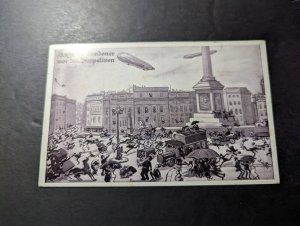 1917 Germany Zeppelin Postcard Cover Dresden to Oelsnitz