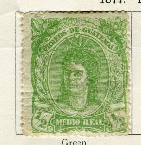 GUATEMALA; 1877 early classic Portrait issue Mint hinged 1/2r. value