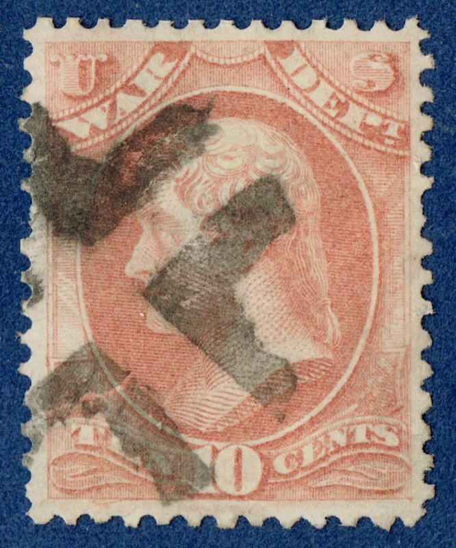 [0934] 1873 Scott#O88 used 10¢ rose Fancy cancel cv :$25