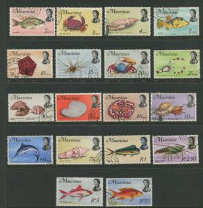 Mauritius -Scott 339-356 -Fish Definitive Issue-1969 -FU- Set of 18 Stamp