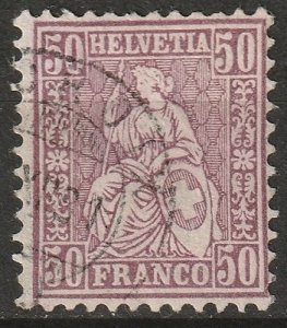 Switzerland 1862 Sc 59 used
