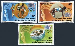 Djibouti C200-C202,MNH. Mi 409-411. Olympics Los Angeles-1984. Running, Swimming