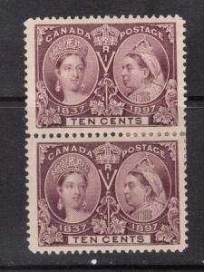 Canada #57 XF Mint Variety Pair **With Certificate**