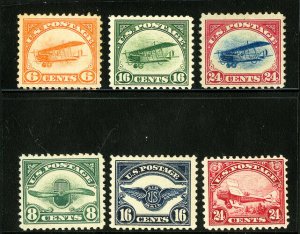 US Stamps # C1-6 MH VF Complete fresh first airmail set