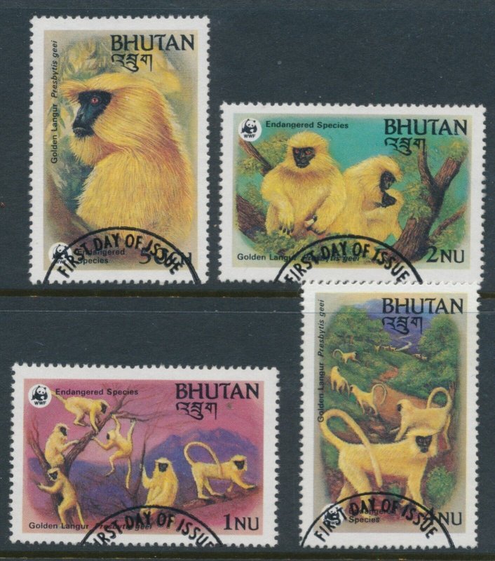 WWF Bhutan Fine Used Mi 840 - 843