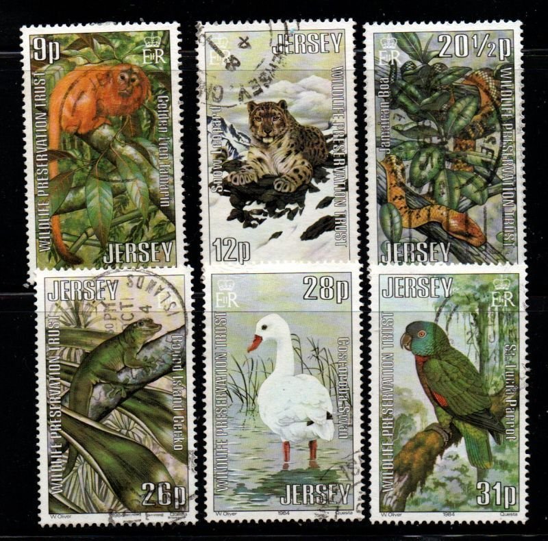 Jersey Sc 320-25 1984 Wildllfe Trust stamp set used