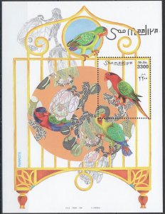 1999 Somalia Parrots Birds Bl59 ** Nw1471