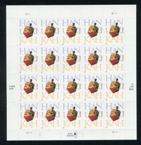 4219 Sheet of 20 Hanukkah Dreidel 41¢ Stamps MNH 2003