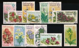 FALKLAND ISLANDS 166-179 MINT HINGED F-VF QEII FLOWERS