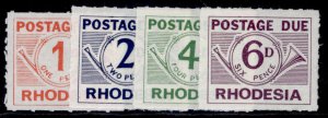 RHODESIA QEII SG D8-D11, 1965 POSTAGE DUE set, NH MINT.