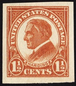 US 576 MNH VF/XF 1-1/2 Cent Harding Jumbo Imperforate Nice!