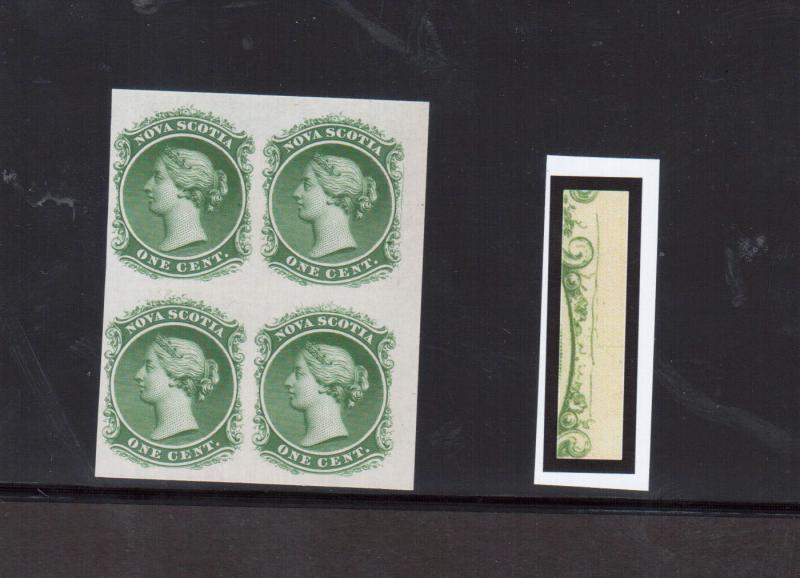 Nova Scotia #8TCv Extra Fine Proof Block With Upper Right Stamp Variety