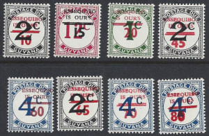 Guyana #341-49 MNH part set, missing 345 J5-8 with type a surcharge, issued 1981