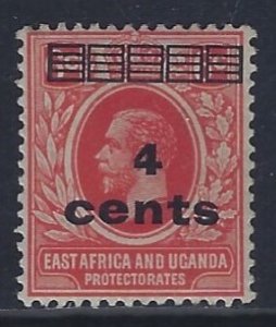 East Africa & Uganda, Scott #62; 4c on 6c King George V,  MH