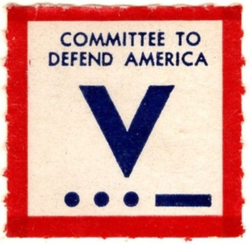 Vintage US WW II Patriotic Propaganda Poster Stamp Committee To Defend America