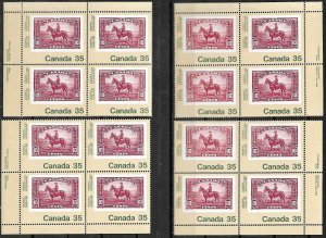 1982 - Canada Sc#911 - P.O. Block Set - RCMP  w/ Horse stamp on stamp cv$15