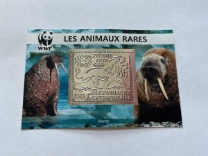 WWF, Fauna, Animals 2023 year 6 blocks Foil. Silver perforated  NEW MNH**