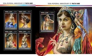 Z08 IMPERF. SRL17210ab Sierra Leone 2017 Mata Hari MNH ** Postfrisch Set