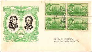 Scott 790 1 Cent Navy Linprint FDC Typed Address Planty 790-8