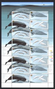 Canada Sc# 1871a MNH Pane/16 2000 46c Whales