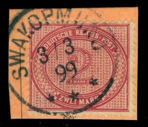 German Colonies SOUTH WEST AFRICA 1899 Forerunners 2m Mi VS37 used SWAKOPMUND cx