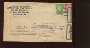 OX21 Post Office Seals on 1935 Registered Cover 'RTW, Unclaimed' LV7012