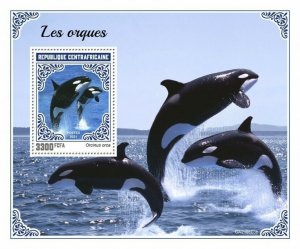 Central African Rep 2021 MNH Marine Animals Stamps Orcas Killer Whales 1v S/S