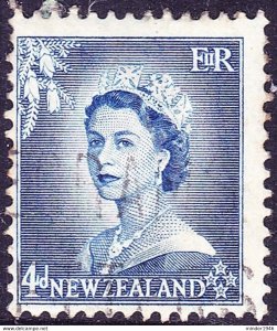 NEW ZEALAND 1954 QEII 4d Blue SG728 FU