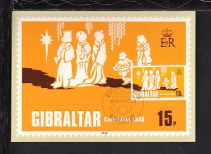 Gibraltar Christmas 1980 Maxi Card U/A FDC 