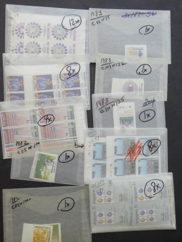 EDW1949SELL : SINGAPORE Beautiful accumulation of all VF MNH sets, S/S Cat $3685