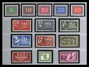 1945 - Suiza - Scott n  293 / 305 + B 145  - MNH - SU- 114