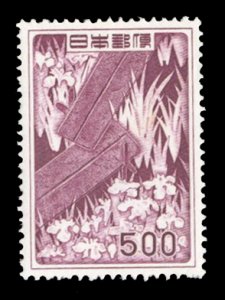 Japan #609 Cat$60, 1955 500y brown purple, hinged