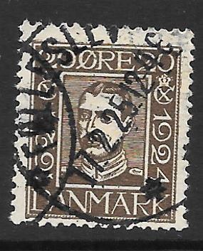 DENMARK #175 VF Used stamp Christian X 2018 CV $7.00