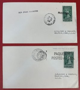 Panama, 1951, Lot of 2 Packetboat Covers, Sent to Melrose, Iowa