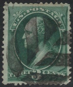 US Scott # 158 3c Washington / Leaf / Very Nice Strike