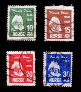 NORWAY - SCOTT# 132-135 - USED - CAT VAL $12.25