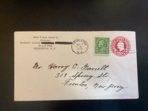 01/12/1934 cover Princeton, NJ to Harry Farrell in Trenton from Nassau Lodge