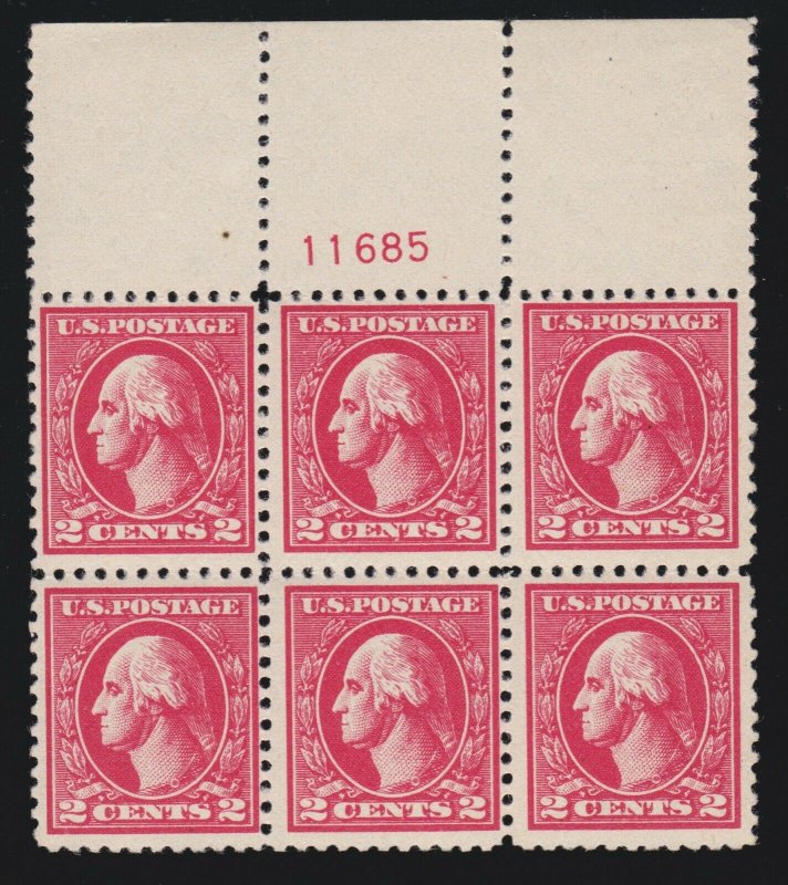 US 528a 2c Washington Mint Plate #11685 Block of 6 VF OG NH SCV $800