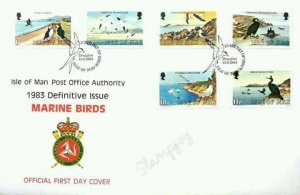 Isle Of Man Marine Birds Definitive Issue 1983 Fauna Animal Wildlife (stamp FDC)