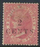 British Honduras SG 27 SC # 22 Used  2c OPT Crown CA see scans and details