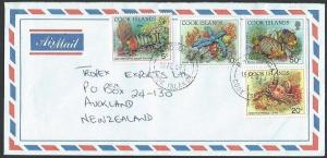 COOK IS 1994 cover Rarotonga to New Zealand, Marine life franking..........13123