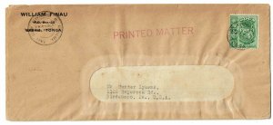 Tonga 1941 cancel on printed matter rate cover to the U.S.