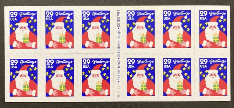 U.S. 1994 #2873 Booklet, Santa Claus, MNH.